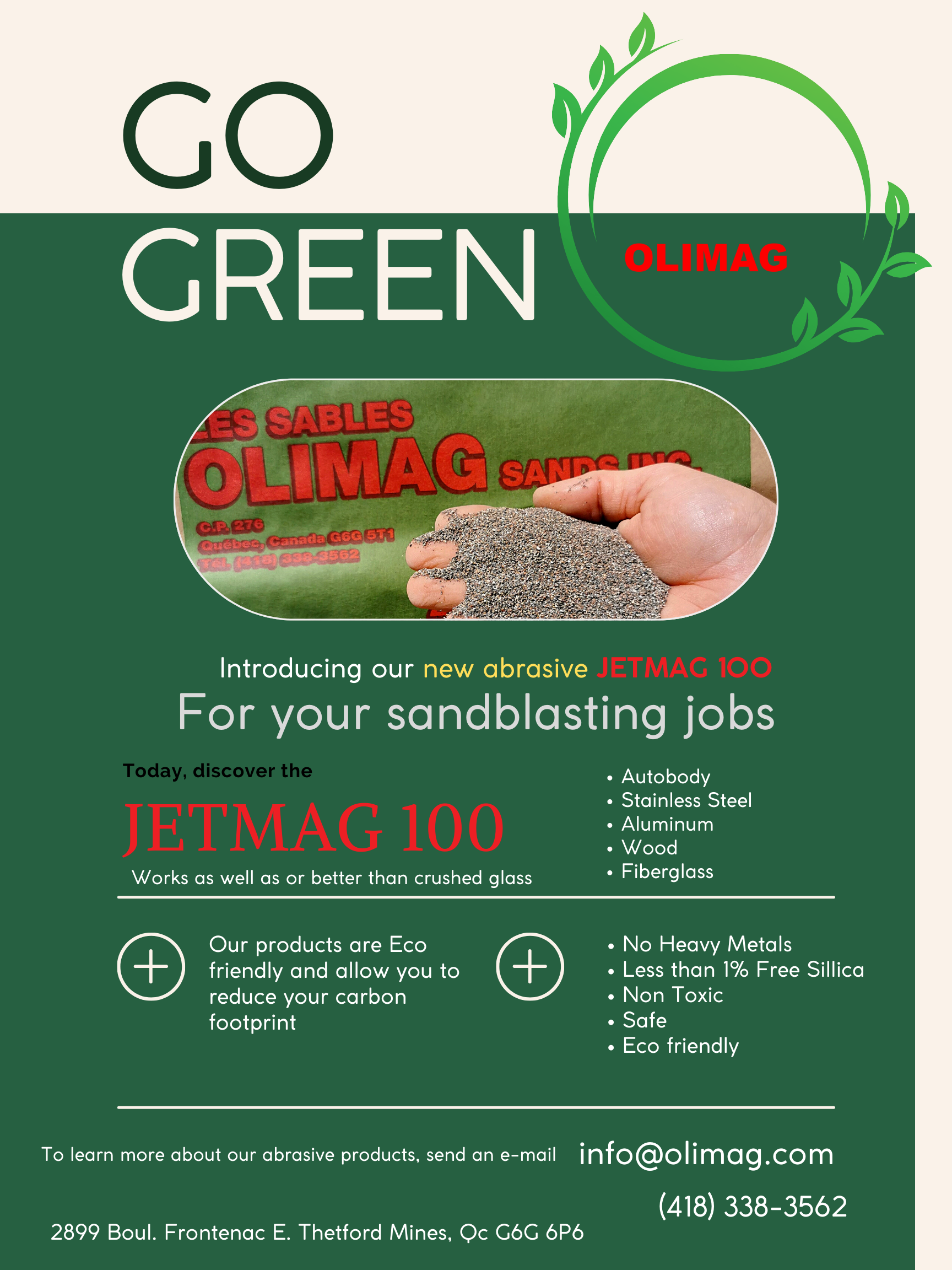 ECO FRIENDLY SANDBLAST ABRASIVE JETMAG 100